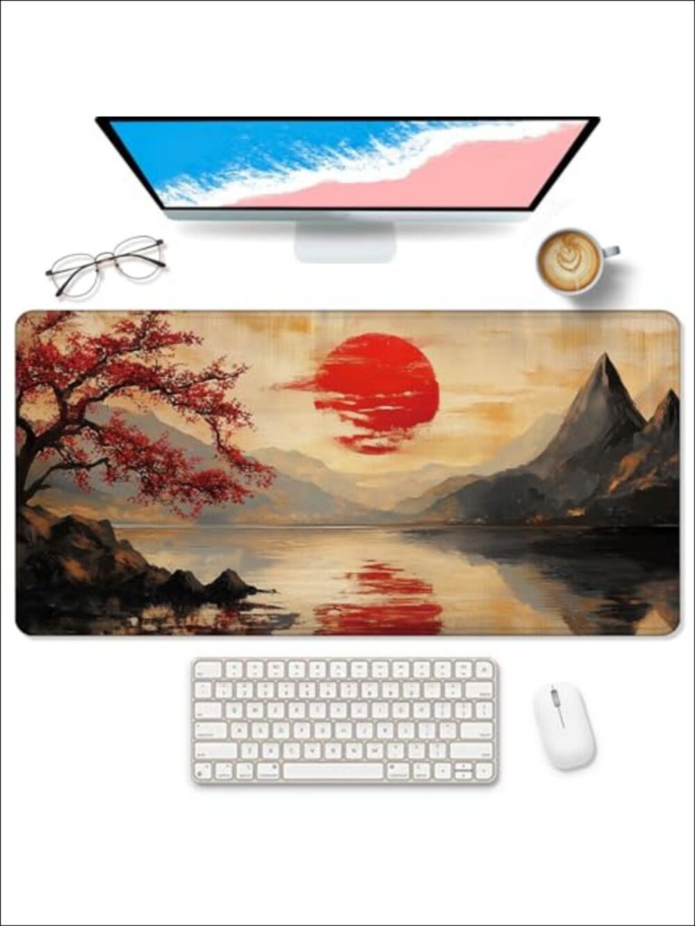 Large Japanese Landscape Desk Mat Non-Slip Rubber Mouse Pad Home Office
